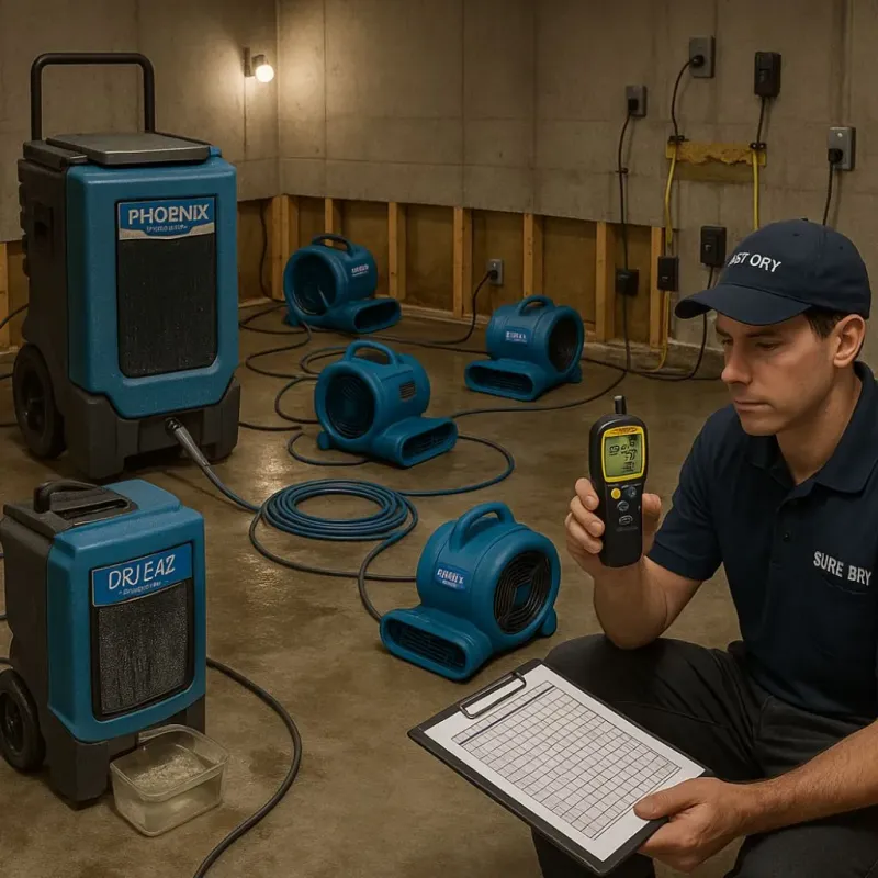 Structural Drying and Dehumidification process in Floyd County, TX